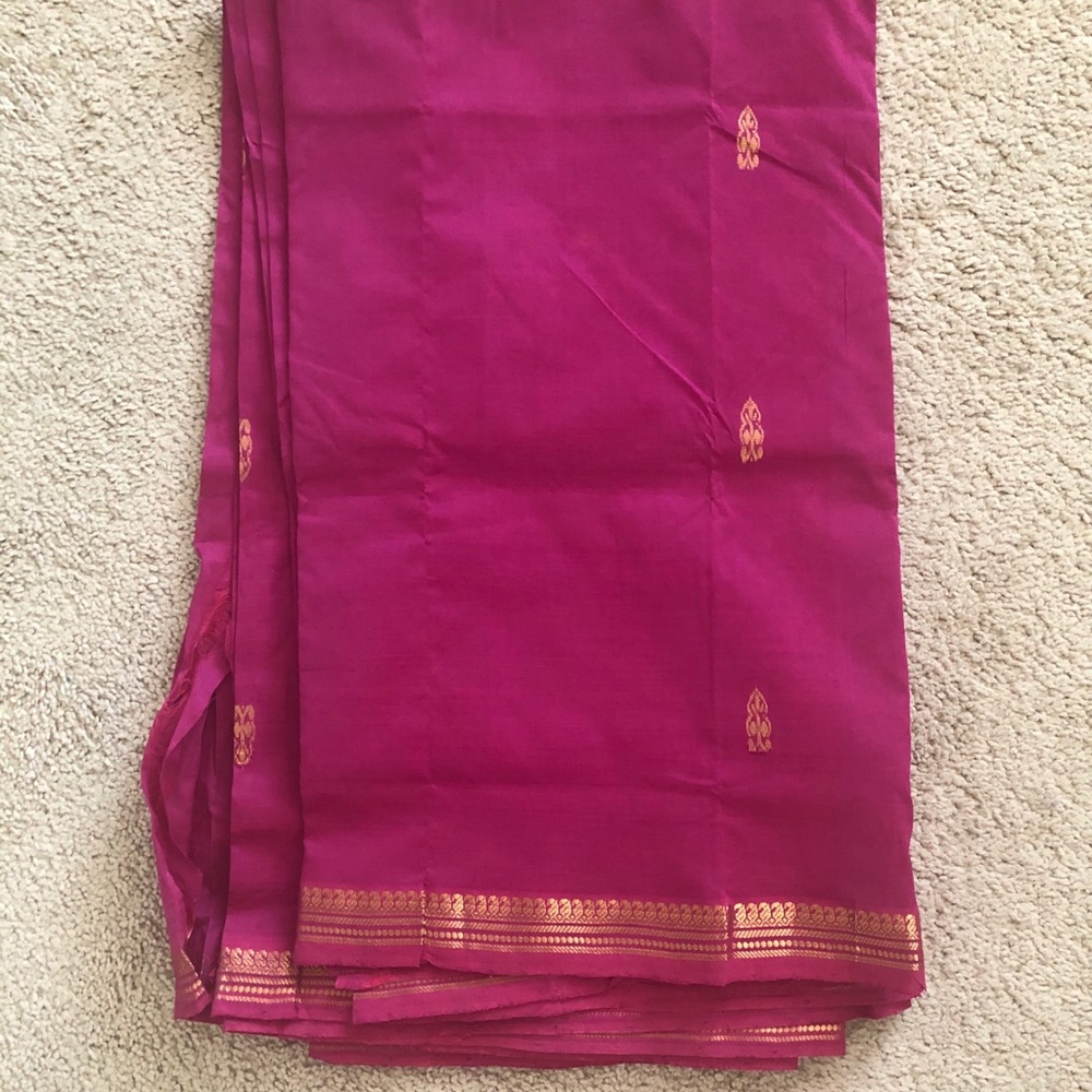 New pink kanchi cotton saree